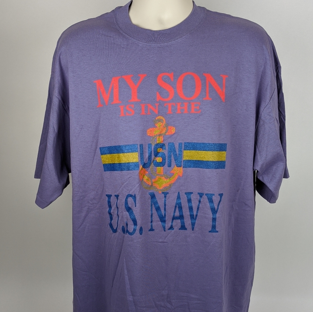 VTG 90's t-shirt Navy Single Stitch NWT